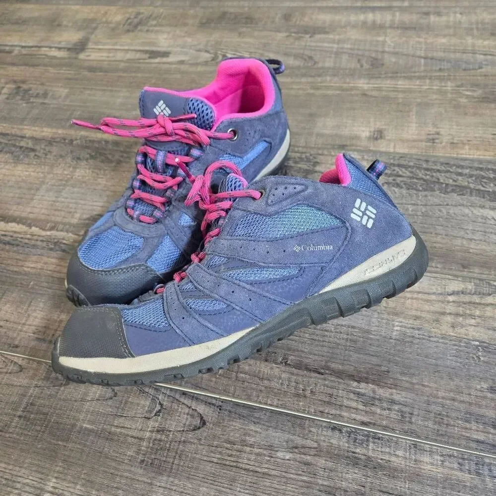 Columbia Redmond big girls youth sz 5 hiking shoes purple pink waterproof trail